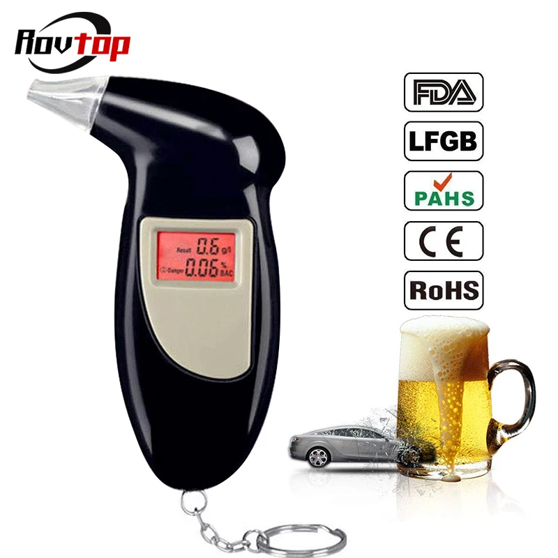 

Rovtop LCD Digital Alcohol Breath Tester Handheld Backlight Digital Alcohol Tester Breathalyzer Analyzer Police Alcotester Z2