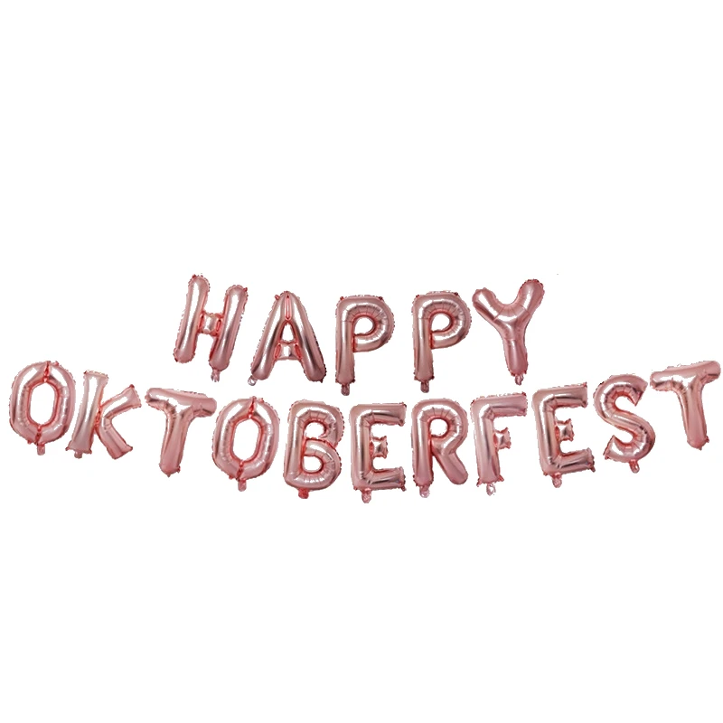 Happy Oktoberfest набор воздушных шаров 16 дюймов Золотая фольга с буквами Большое стекло 12 дюймов конфетти Агат 10 дюймов латексный шар украшение места - Цвет: 16pcs R-Gold letter