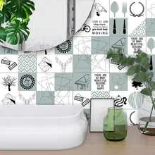 Funlife современный дизайн самоклеящиеся Кухня Плитки наклейки, Nordic искусство этикеты DIY Home Decor Водонепроницаемый Стикеры в ванную