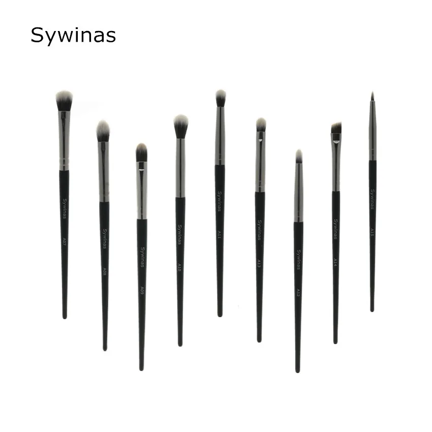 

Eyebrow Eyeshadow Brush Set Sywinas 9pcs Blending Eyelash Eyeliner Cosmetics Make Up Kit Professional Eye Makeup Brush Set