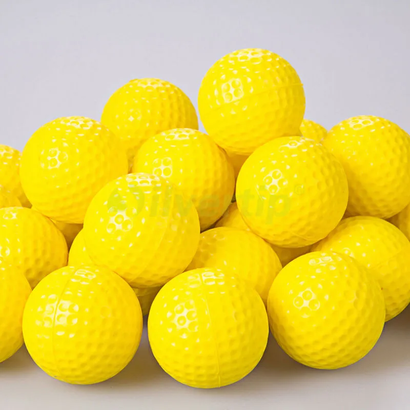 10 шт. высококачественные мячи, тренировочный пластиковый мяч для гольфа, для спорта на открытом воздухе, желтые мячи для гольфа, тренировочные мячи для гольфа