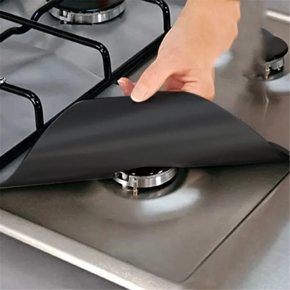 

Aluminum Foil Gas Stove Protector Cover Reusable Liner Reusable Non Stick Silicone Dishwasher Safe Protective Foil