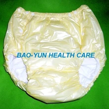 Free Shipping FUUBUU2043-YELLOW-M PVC/ Adult Diaper/ incontinence pants/Adult baby ABDL