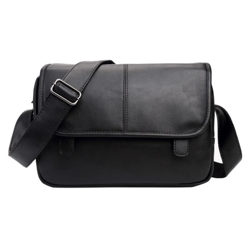 Новая роскошная брендовая сумка-мессенджер, мужские кожаные сумки через плечо для мужчин, деловая офисная Боковая Сумка, Повседневная рабочая сумка на плечо, мужская сумка - Цвет: Черный