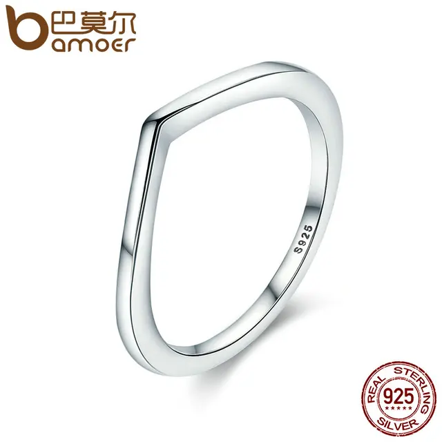 BAMOER 2018 New Authentic 925 Sterling Silver Shining Wish Female Ring Finger Ri BAMOER 2018 New Authentic 925 Sterling Silver Shining Wish Female Ring Finger Ri