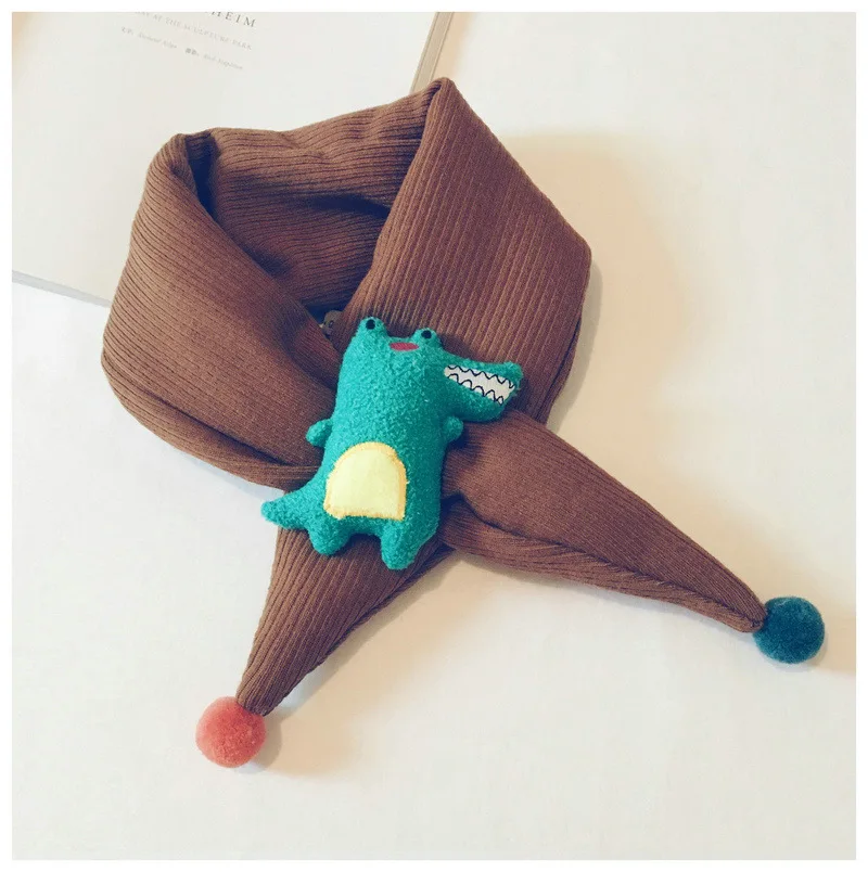  Autumn And Winter New Children'S Cartoon Dinosaur Scarf Korean Version Of Men And Women Baby Solid Color Plush Warm Scarf GCG64 (7)