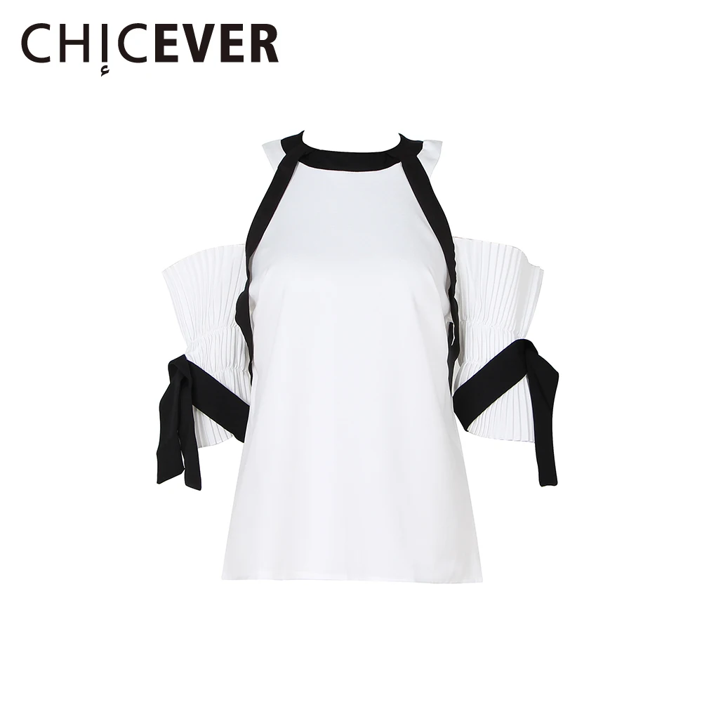Chicever пикантные с открытыми плечами Женская футболка для Для женщин Топы