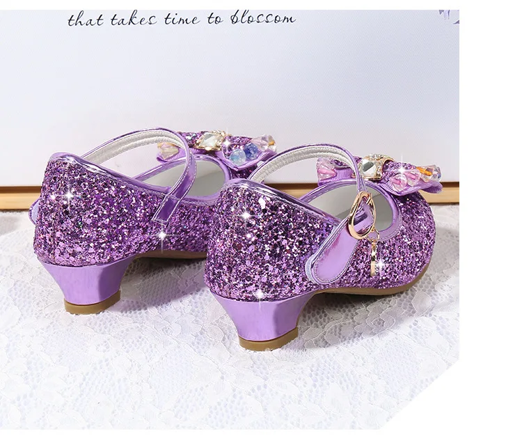 Sapatos de Dança Praça de Salto Sapatos de Princesa de Festa Crianças Brilho Strass Sapatos Meninas Alto 26-38 7 Cores Z12 Gzx02 jy 10 de dança praça de salto alto sapatos