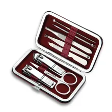 8 шт./компл. из нержавеющей стали кусачек набор для бровей Триммер ножницы уха ложки акне иглы пилочка для ногтей кутикулы Pusher