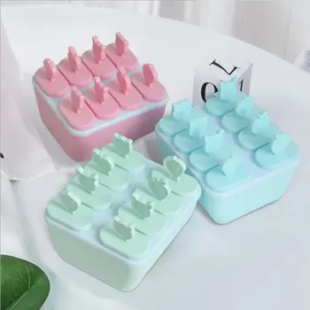 

8 Cell DIY Frozen Ice Cream Mold High Quality Silicone Mold Maker Lolly Mould Ice Cube Dessert Moulds Home Kitchen Tools