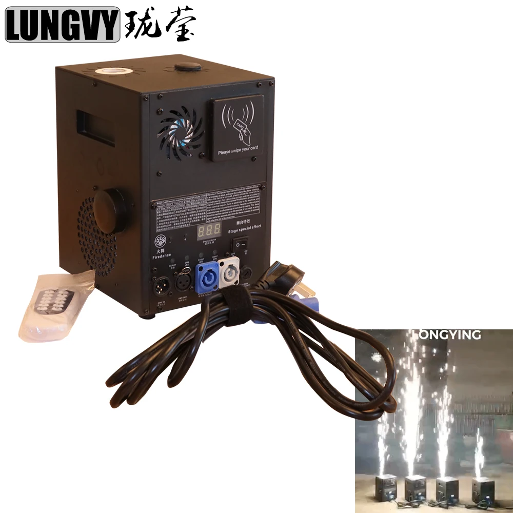 

Free Shipping 400w Stage Spark Machine Firework Fountain 5m Height Indoor Safety Cold Pyro For Outdoor Stage Remote DMX Control