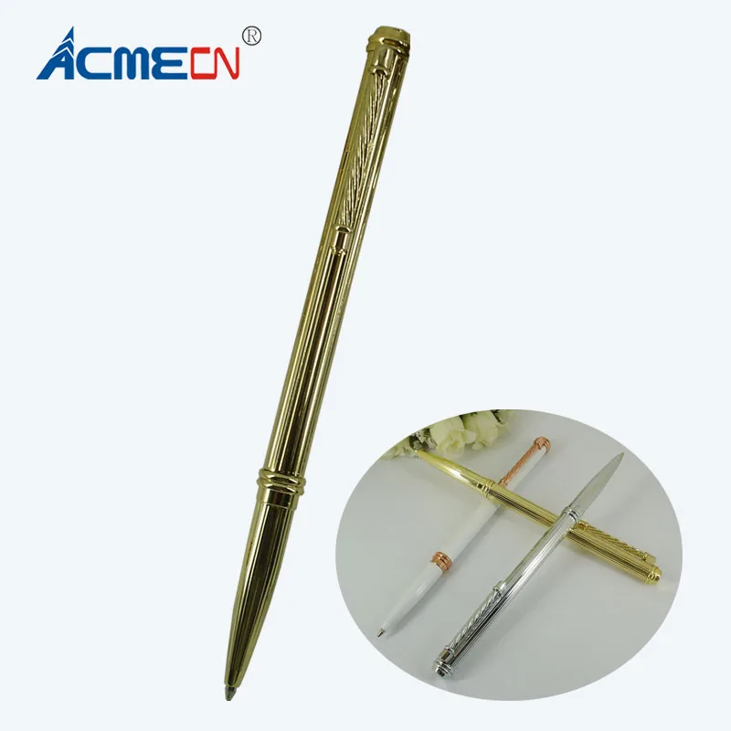 

New Twist Slim Carved Ball Pen with Straight Line Pattern Cool Design Brand Pen for Writing Office & Business Gifts for Women