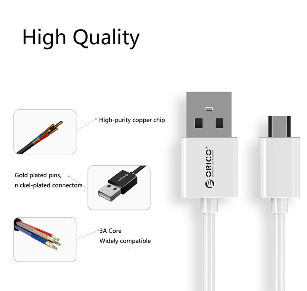 ORICO USB кабель ADC Micro USB 2,0 быстрая синхронизация данных Кабель зарядного устройства для samsung Galaxy Xiaomi HuaWei htc LG USB ЗУ для мобильного телефона