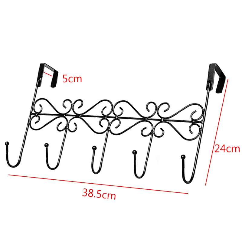 Железная вешалка для полотенец, настенные крючки, вешалки для задней двери, держатель для ванной комнаты, 5 крючков, стойка XH8Z