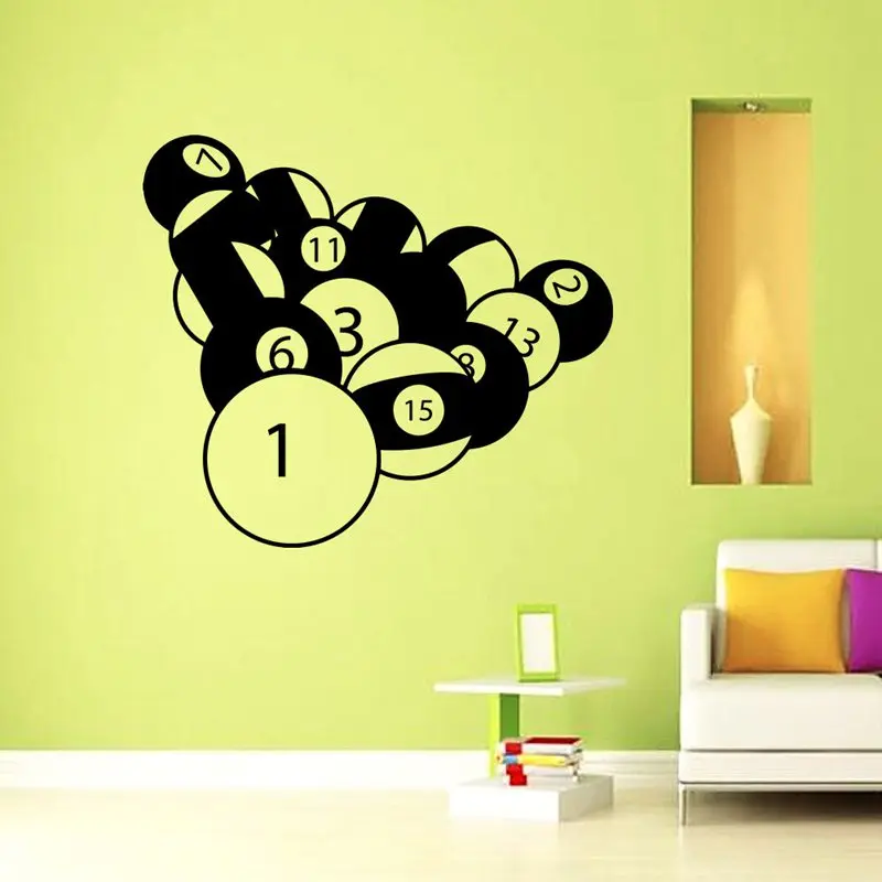 Billiards Sticker Snooker Decal Posters Vinyl Fit Wall Decals Parede