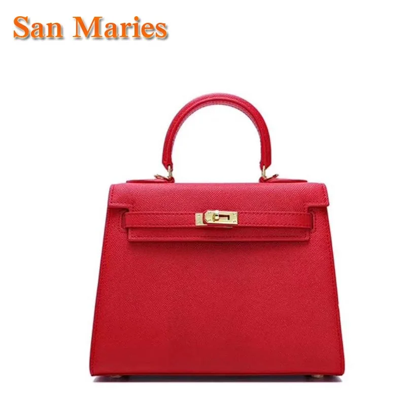 

San Maries Real Genuine Leather Handbags Luxury Brand Handbags Women Bags Designer Female Shoulder Crossbody Bags For Women 2019