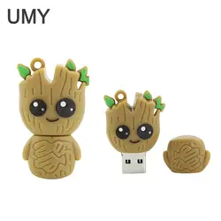 Usb флеш-накопитель с мультипликационным рисунком, накопитель для грута, 4 ГБ, 8 ГБ, 16 ГБ, 32 ГБ, флешка, лучший креативный подарок, флешка usb 2,0