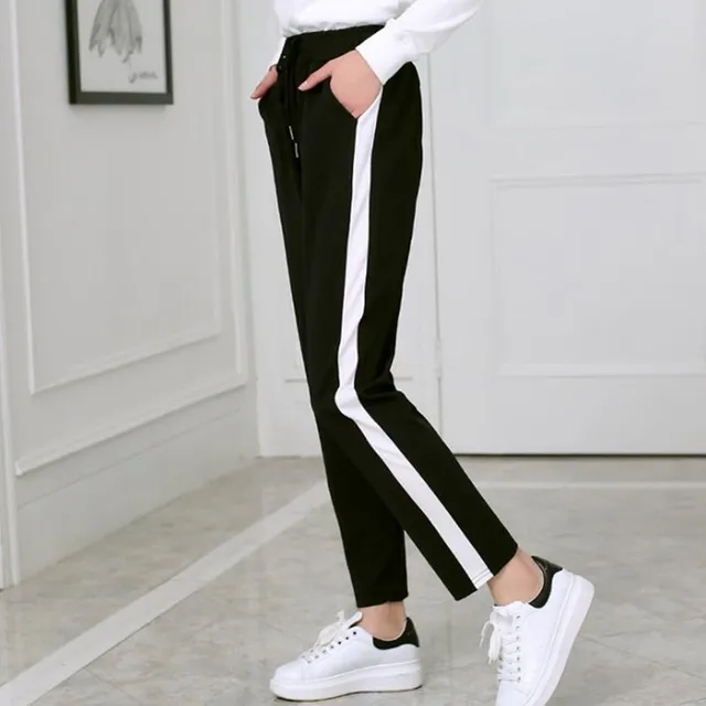 Black trousers with white stripe Clearance