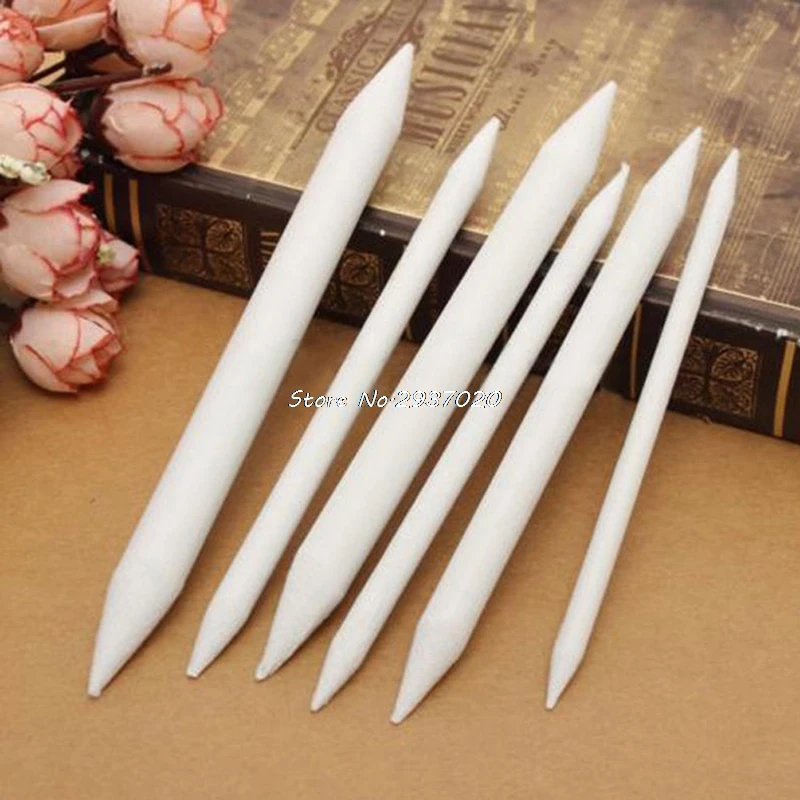 

6pcs Blending Smudge Tortillon Stump Sketch 6 Sizes Art Drawing Tool Pastel New
