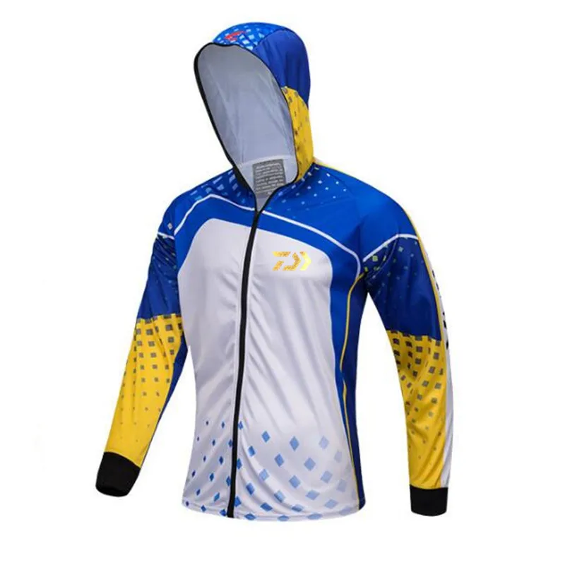 Новая летняя одежда для рыбалки Мужская куртка с капюшоном водонепроницаемое быстросохнущее пальто рубашка для рыбалки для походов, велосипедная одежда для рыбалки - Цвет: Золотистый