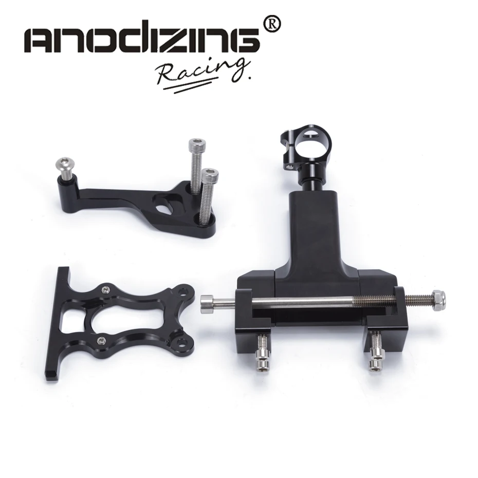 

black color Adjustable Steering Damper with Bracket Mount kit For YAMAHA MT07 FZ07 2014-2017
