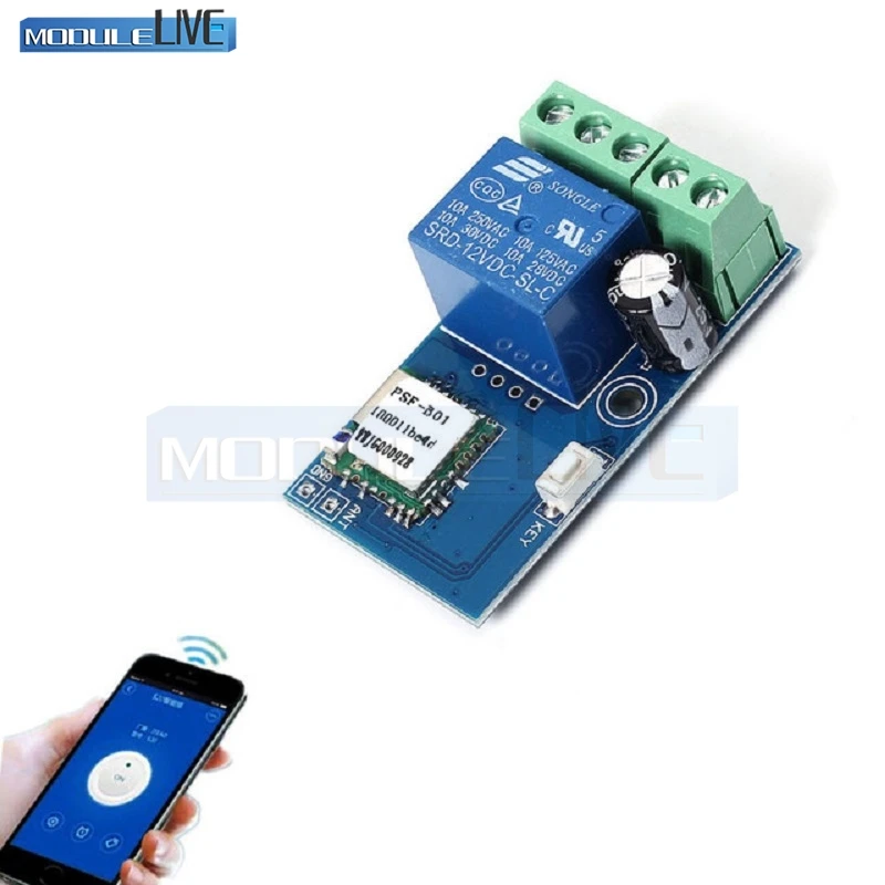 

DC 12V Wireless Wifi Relay Switch Module Mobile Phone Remote Control Timer Jog Mode Low Power For Android IOS Smart Home