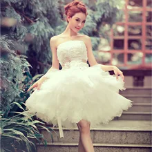 Envío gratis nuevas bolas llegada vestido de encaje corto novia de flores de lentejuelas mujeres formal elegante del vestido de boda