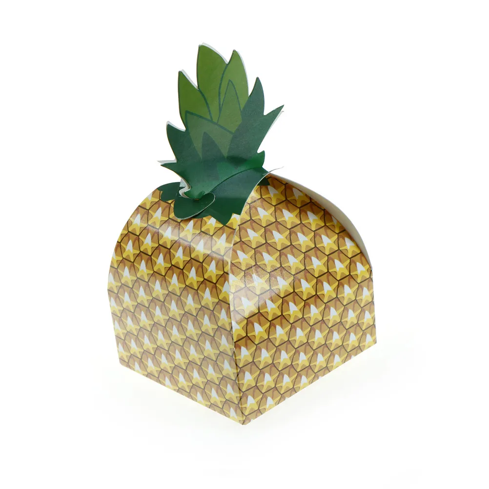 

12Pcs/lot Hawaiian Pineapple Party Candy Boxes Party Decorations Sweets and Candy Paper Box Decorative Gift Box