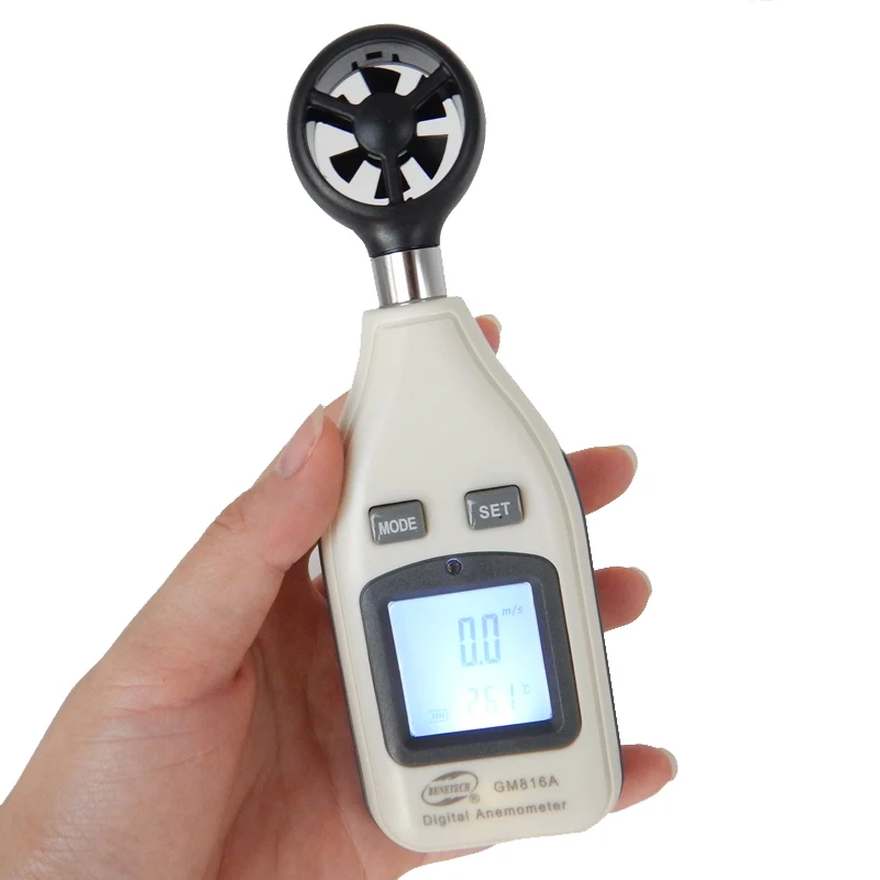 

Original package GM816A 30m/s (65MPH) LCD Digital Hand-held Wind Speed Gauge Meter Measure Anemometer Thermometer Free Shipping