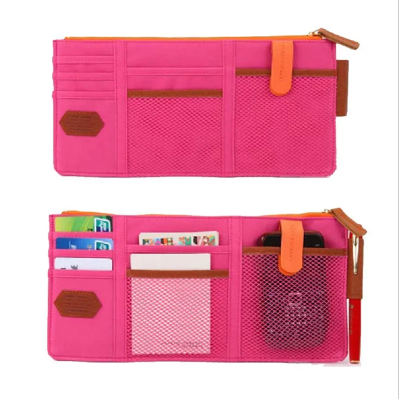 Sun Visor Multifunction PU Car Card Package Holder Glasses Storage Pen Organizer Car Hanging Bag Auto