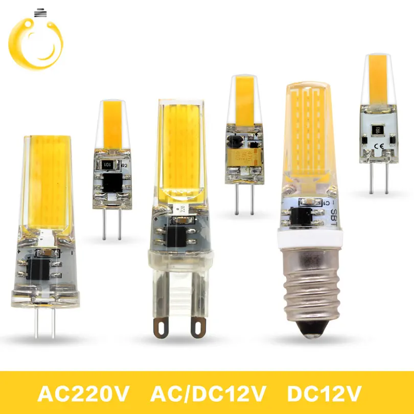 2017 новая светодиодная лампа G4 G9 E14 AC/DC 12V 220V 3W 6W 9W COB LED Лампа с регулируемой яркостью