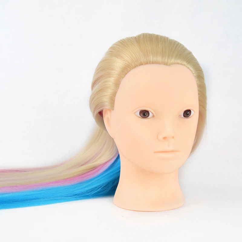 Sherui 28 White Rainbow Hair Shoulder Mannequin Head Hairstyles