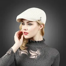 Новые женские козырек шапка, сезон осень-зима модная теплая Корейская версия Для женщин козырек Кепки женская уличная универсальная шапки для отдыха H6891