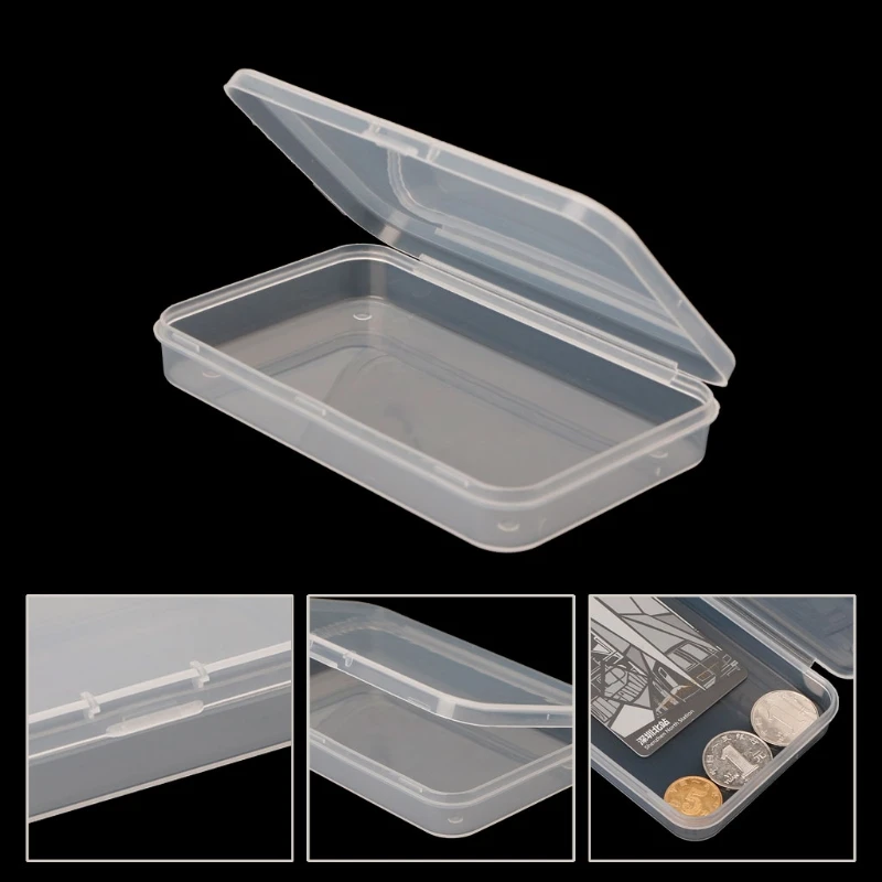 

Transparent Plastic Storage Box Cards Chip Hardware Case Holder Caixa Organizadora Jewelry Organizer
