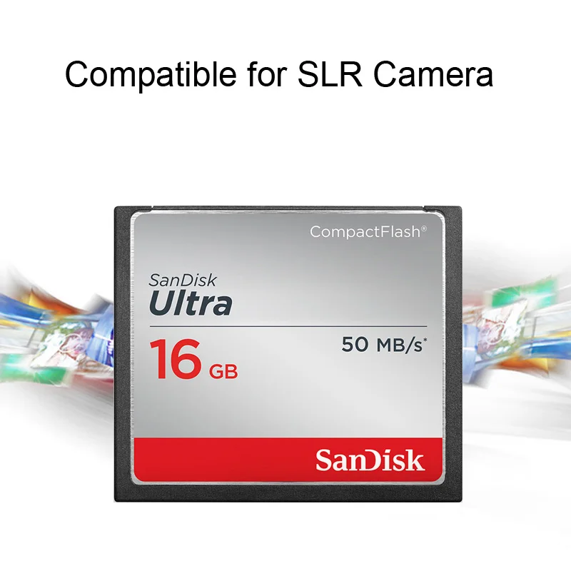 Ультракомпактная флэш Карта SanDisk объемом 16 ГБ CF карта памяти до 50 Мб/с 4K HD для