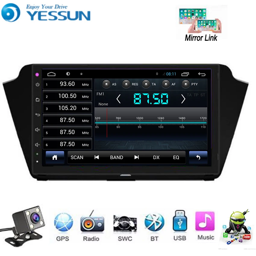 Best YESSUN For Skoda Fabia MK3 NJ 2015~2018 Car Android Multimedia Player Car Radio GPS Navigation Big Screen Mirror Link 3