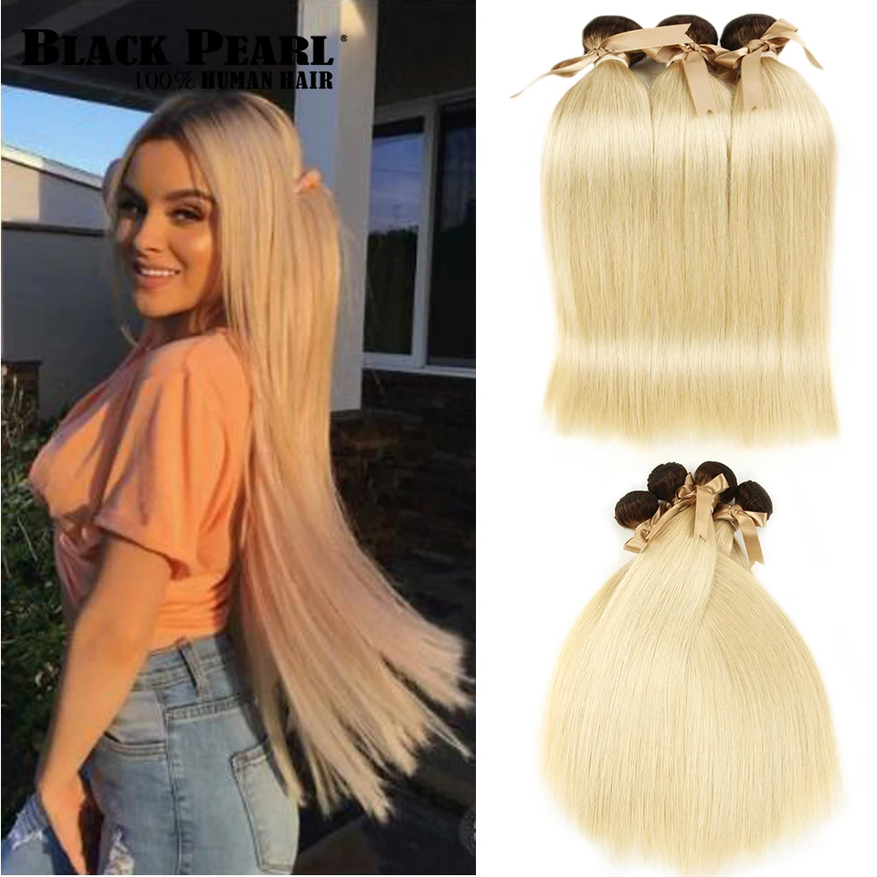 

Black Pearl Dark Root Honey Blonde Ombre Hair Bundles T4/613 Peruvian Straight Hair 613 Bundles 100g Remy Human Hair Weave