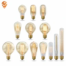 Retro edison lâmpada e27 220 v 40 w a19 a60 t10 t45 t185 st64 g80 g95 filamento ampola incandescente lâmpada edison do vintage