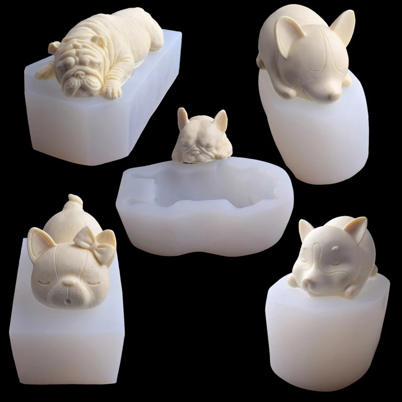 

3D Sleeping Dog Silicone Mold Kitchen DIY Cake Baking Accessories Cake Decorating Tools Chocolate Mousse Fondant Cake Molds