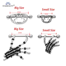 Дешевые, большие, маленькие размеры, новые, бездикие, в форме черепа вампира, серьги для пирсинга, смешанные размеры, пирсинг штанги, модные ювелирные изделия
