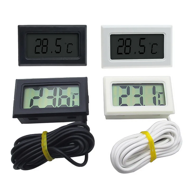 

Urijk Mini LCD Digital Thermometer Aquarium Refrigerator Thermometer Freezers Meter Chillers Instrument with 1/2/3/5m Probe