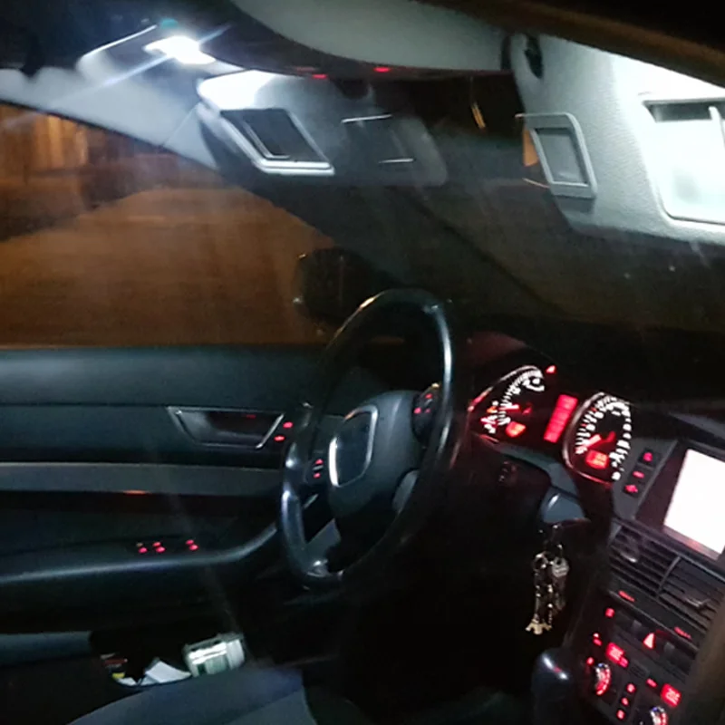 15 шт., автомобильные аксессуары, белый внутренний светодиодный светильник, лампочки, посылка, комплект для 1998-2003 Toyota Sienna T10 31 мм, карта, купол, лампа багажника