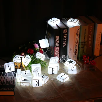 

New LED Letter Light Box String Lights 26 Letters 2M 10LED Night Lamp For Party Holiday Home Decor Gift White