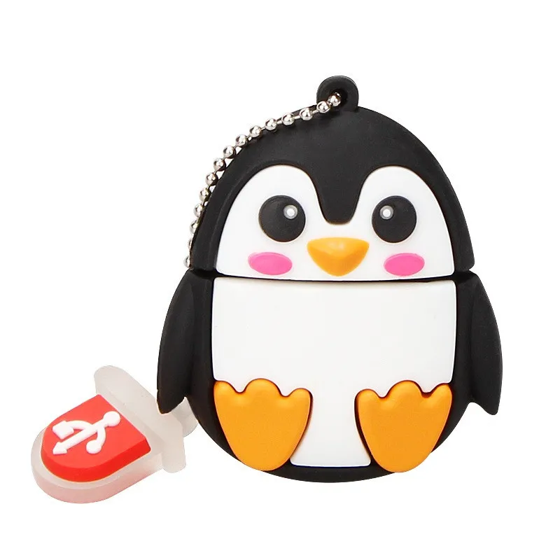 cartoon cute penguin owl fox pendrive pen drive 4GB 8GB 16GB USB flash drive 32GB 64GB memoria stick 128gb animal free shipping - Цвет: penguin