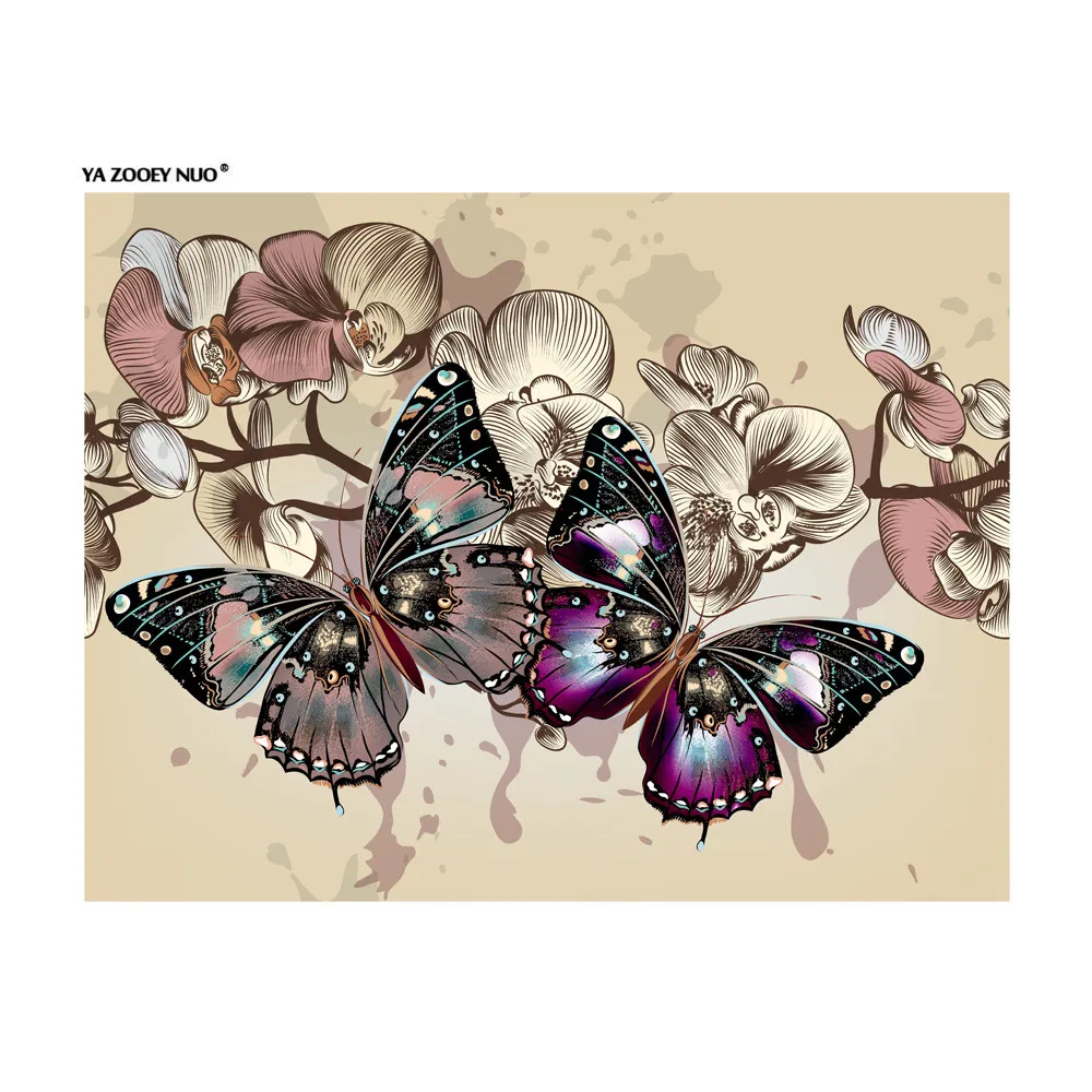 

Full Square Drill DIY Diamond Painting "Colorful butterfly" Embroidery Cross Stitch Rhinestone Mosaic Painting Decor Gift YU105