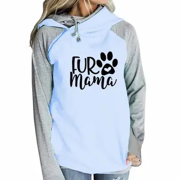 

2018 New Fashion FUR Mama Print Hoodies Women Sweatshirt Femmes Casual Tops Harajuku Hoody Pattern Autumn Cropped for Woman