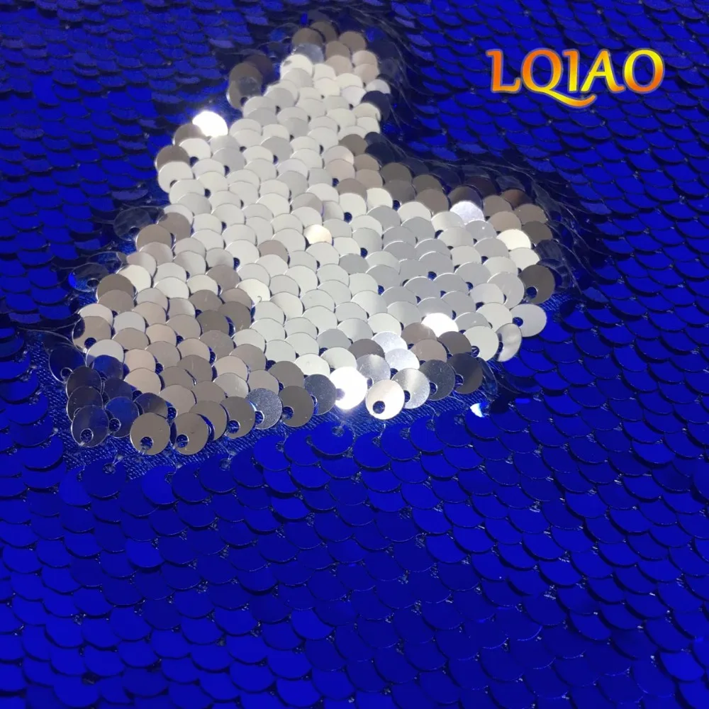 Blue Silve Sequin Fabric-005