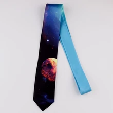 Дизайнерский креативный галстук с принтом для мальчиков и девочек, праздничный подарок на день рождения, Молодежный тренд, галстук с синей планетой