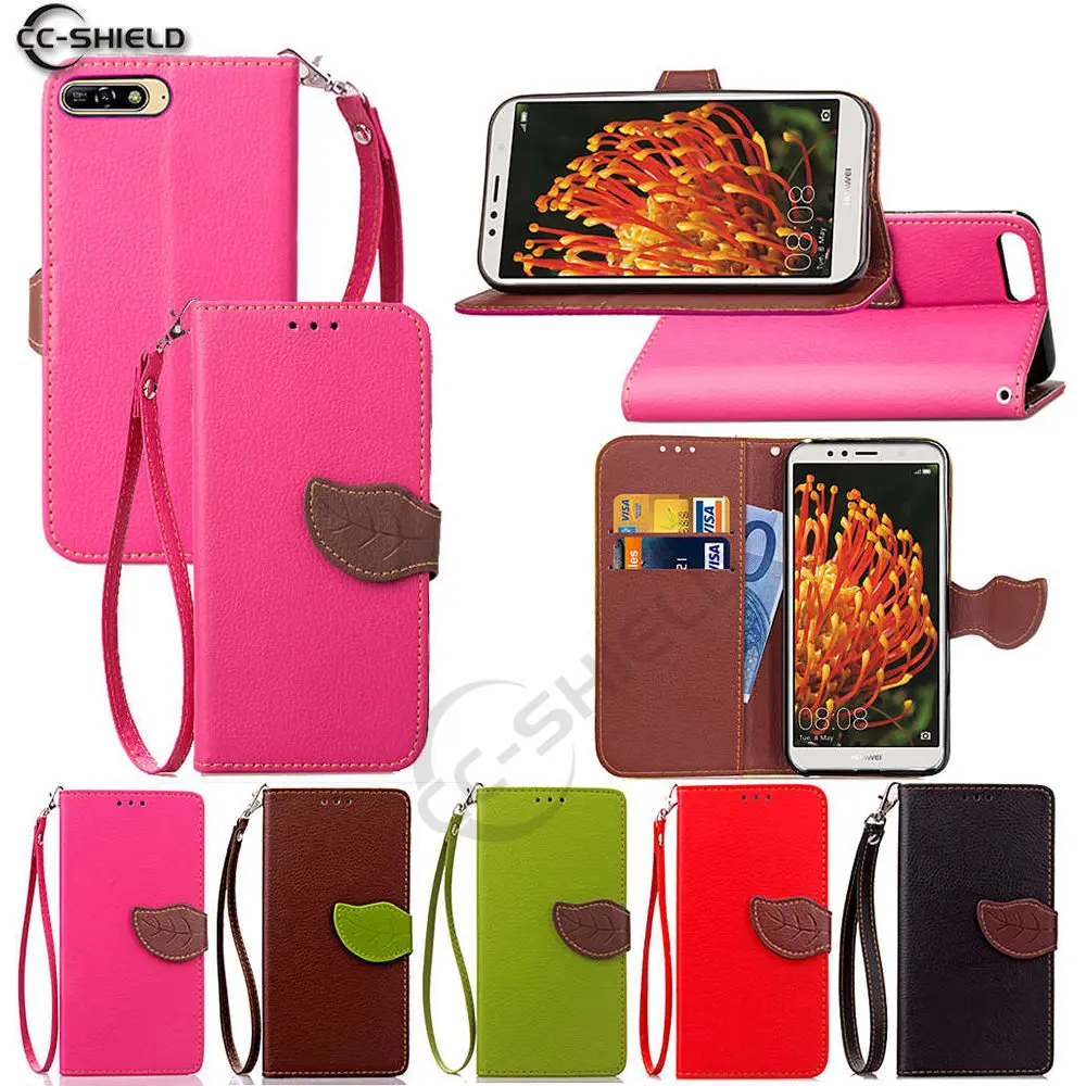 

Leaf Wallet Case for Huawei Y6 2018 ATU-L11 ATU-L21 Flip Case Phone Leather Cover for Huawei Y 6 2018 ATU L11 L21 Silicone Cases