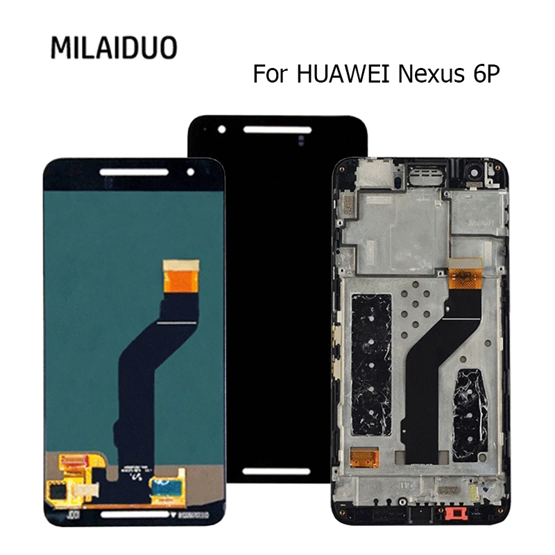 

Original LCD Display For HUAWEI Google Nexus 6P Touch Screen Digitizer with Frame Assembly Replacement Black 5.7" 100% New